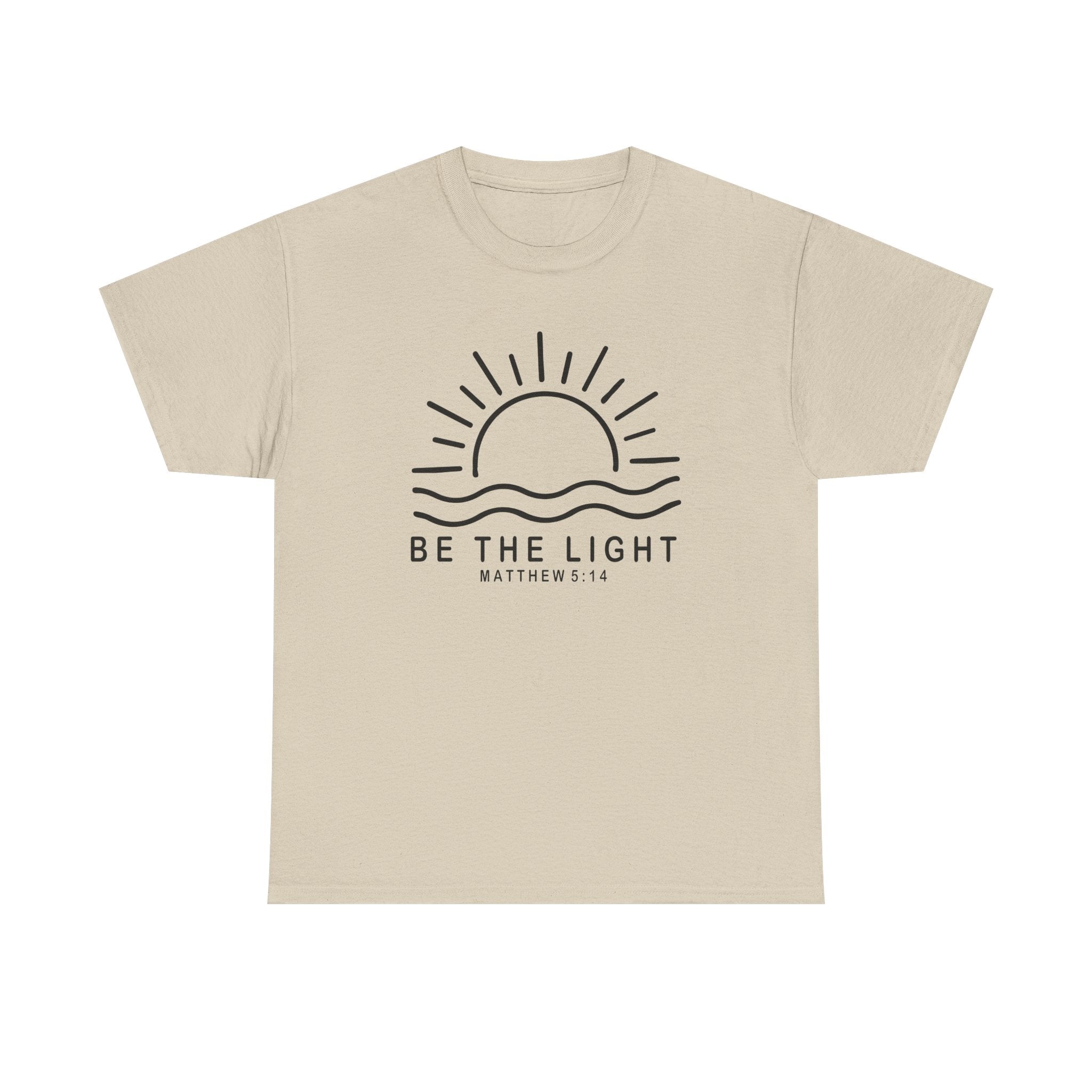 Inspirational Christian Heavy Cotton Tee "Be The Light" Matthew 5:14 T-Shirt