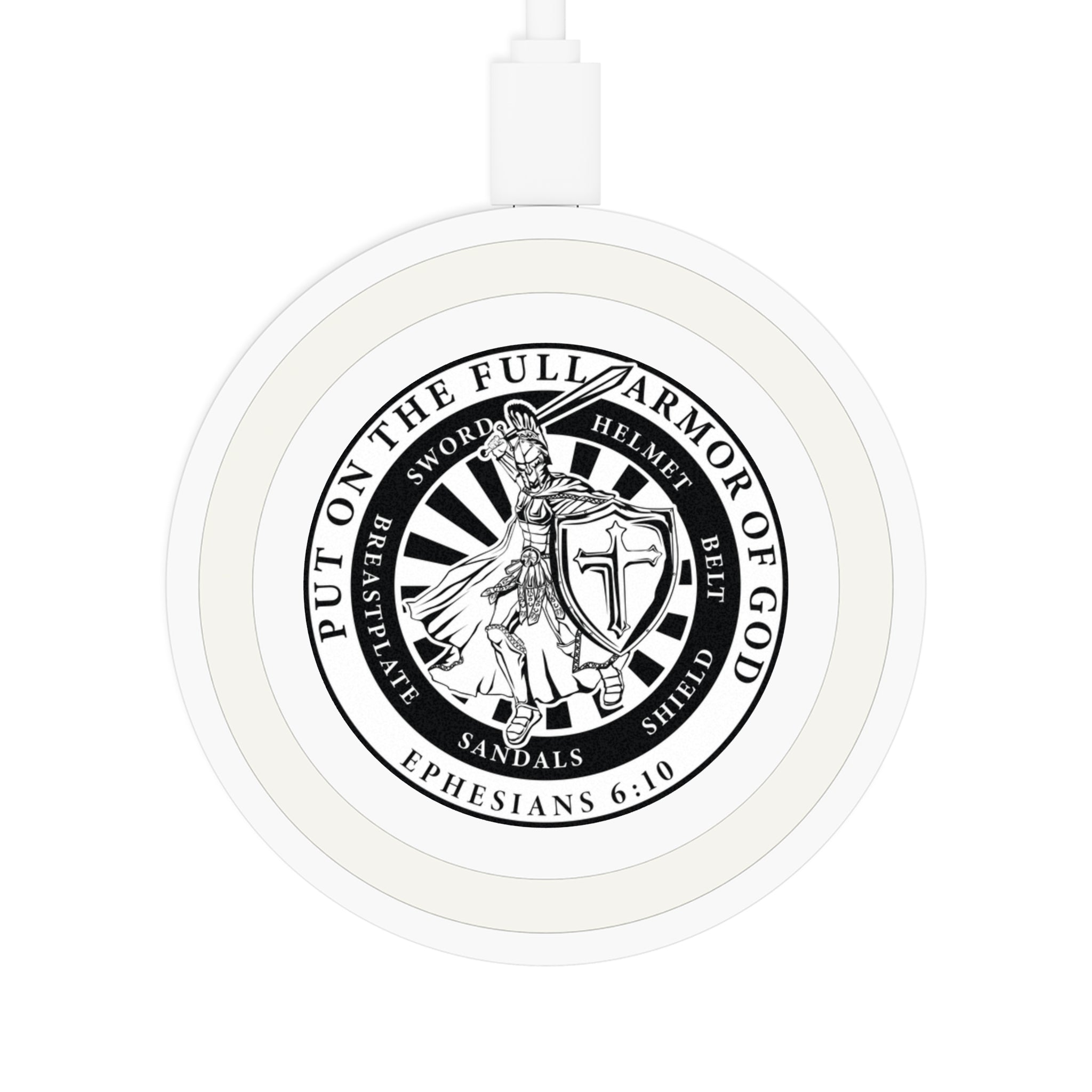 Wireless Charging Pad - Full Armor of God Inspirational Christian Decor