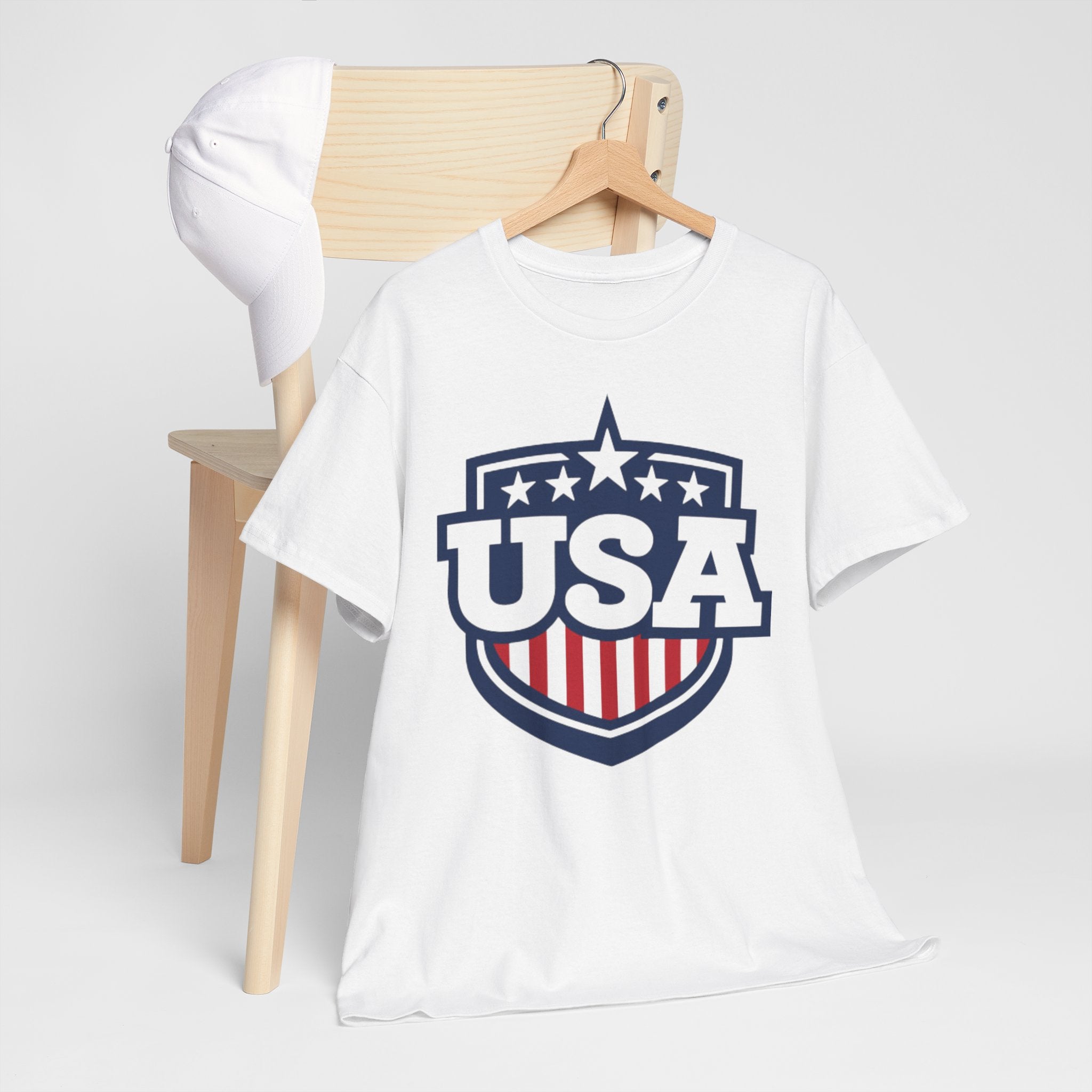 USA Pride Heavy Cotton Tee, Patriotic Shirt, Independence Day Top, Casual Wear, Gift for Veterans