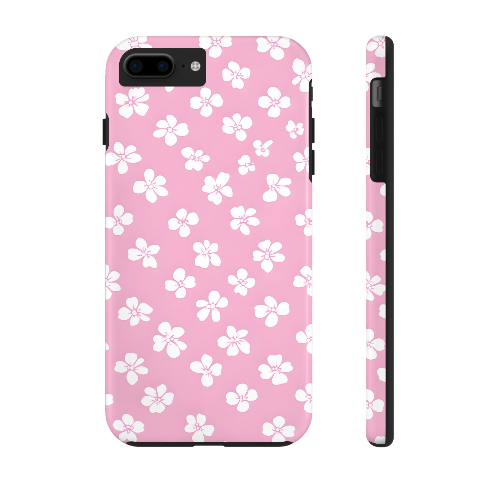 Charming Pink & White Floral iPhone Samsung Case Tough Protection for Your Device, Cute Floral Design, Ideal Gift for Her, Trendy Phone Accessory