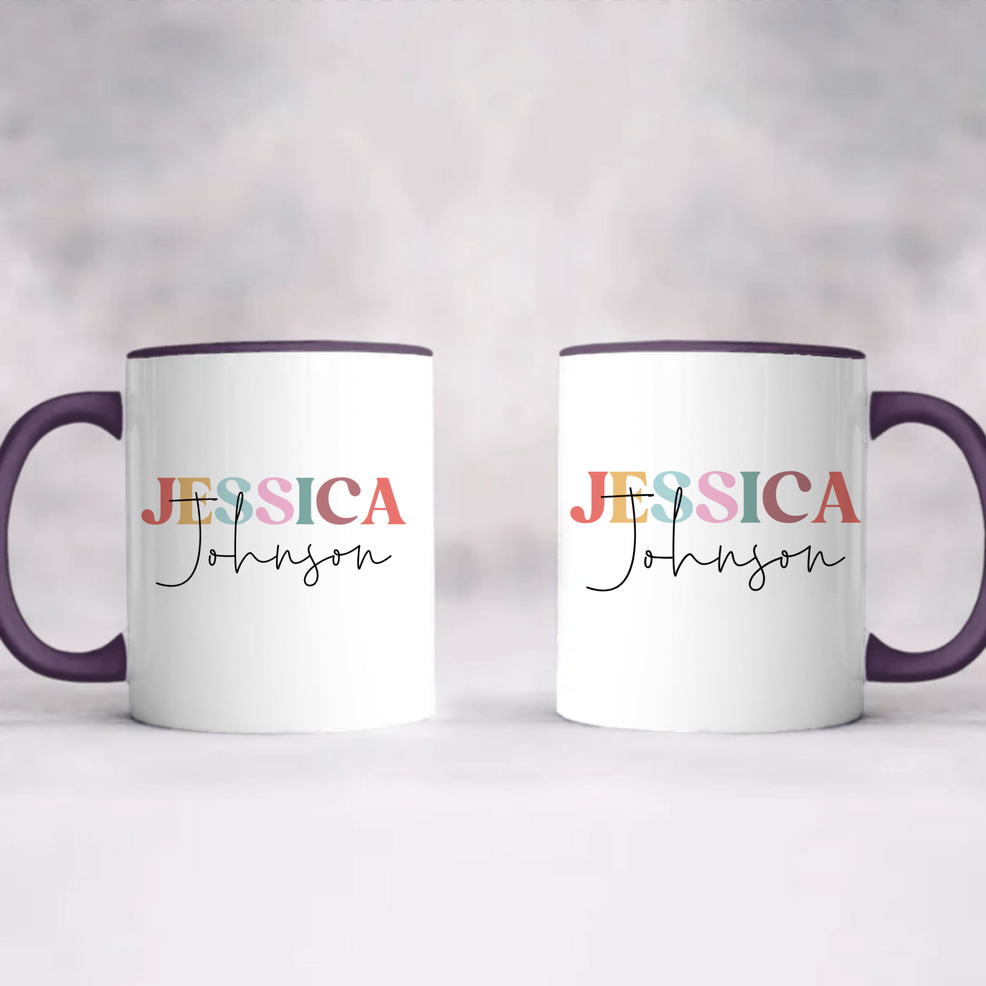 Personalized Accent Your Name Coffee Mug, Holiday Or Birthday Gift Mug, Ceramic Mug
