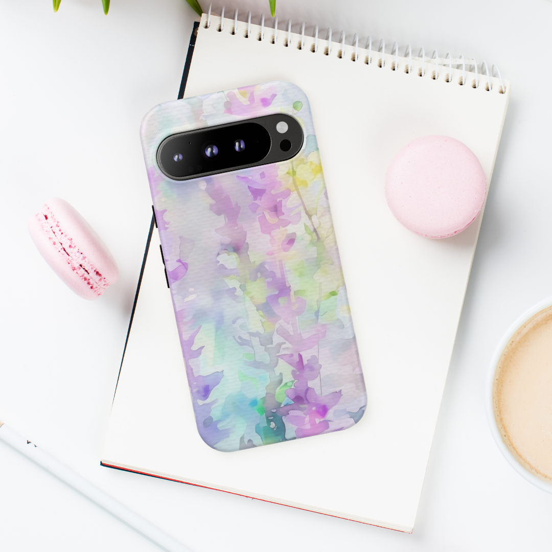 Lavender Floral Watercolor Google Pixel Phone Case Tough Case for Chic Protection Artistic Design Cover