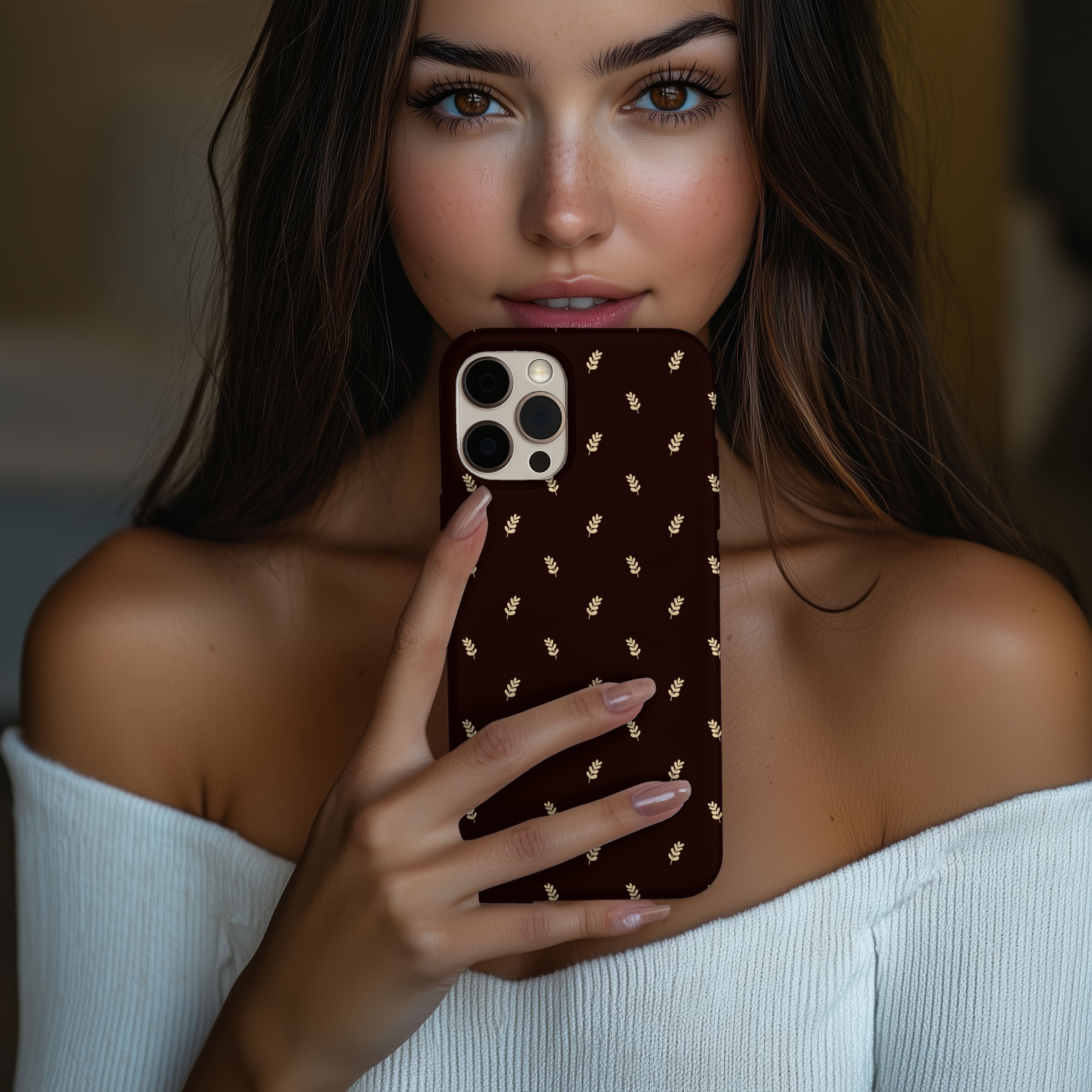 Elegant Floral Fall Look Slim Case for iPhone Samsung Stylish Phone Protection
