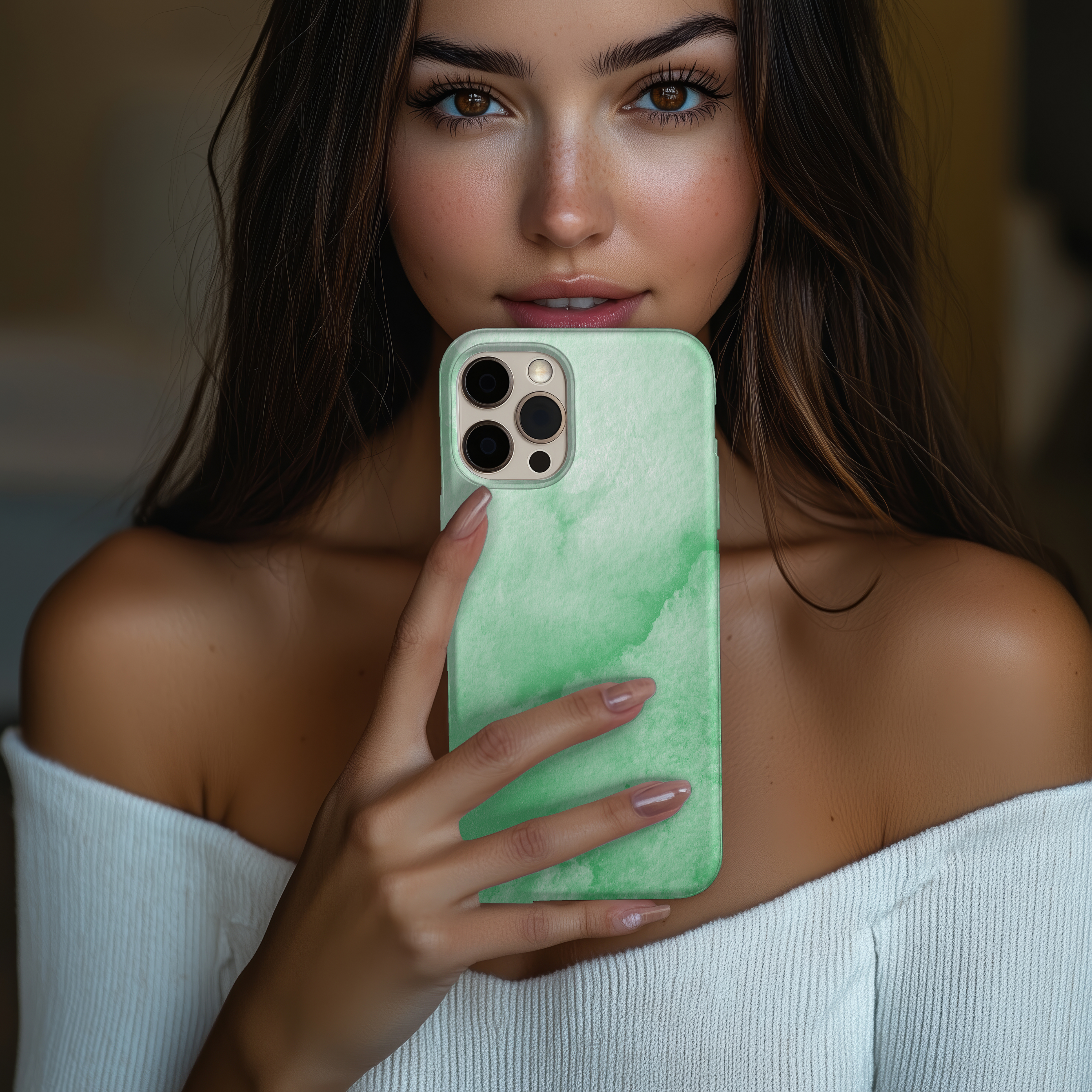 Stylish Watercolor Design Tough iPhone Samsung Case Durable Phone Protector Trendy Case for Girls Unique Phone Accessories