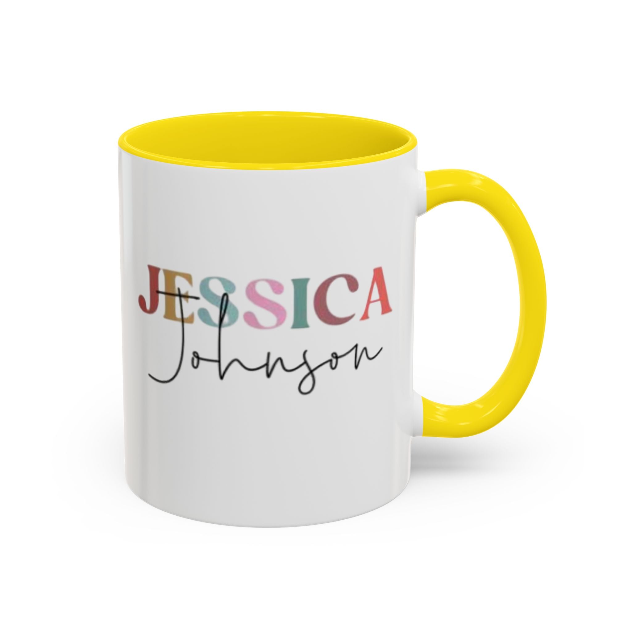 Personalized Accent Your Name Coffee Mug, Holiday Or Birthday Gift Mug, Ceramic Mug