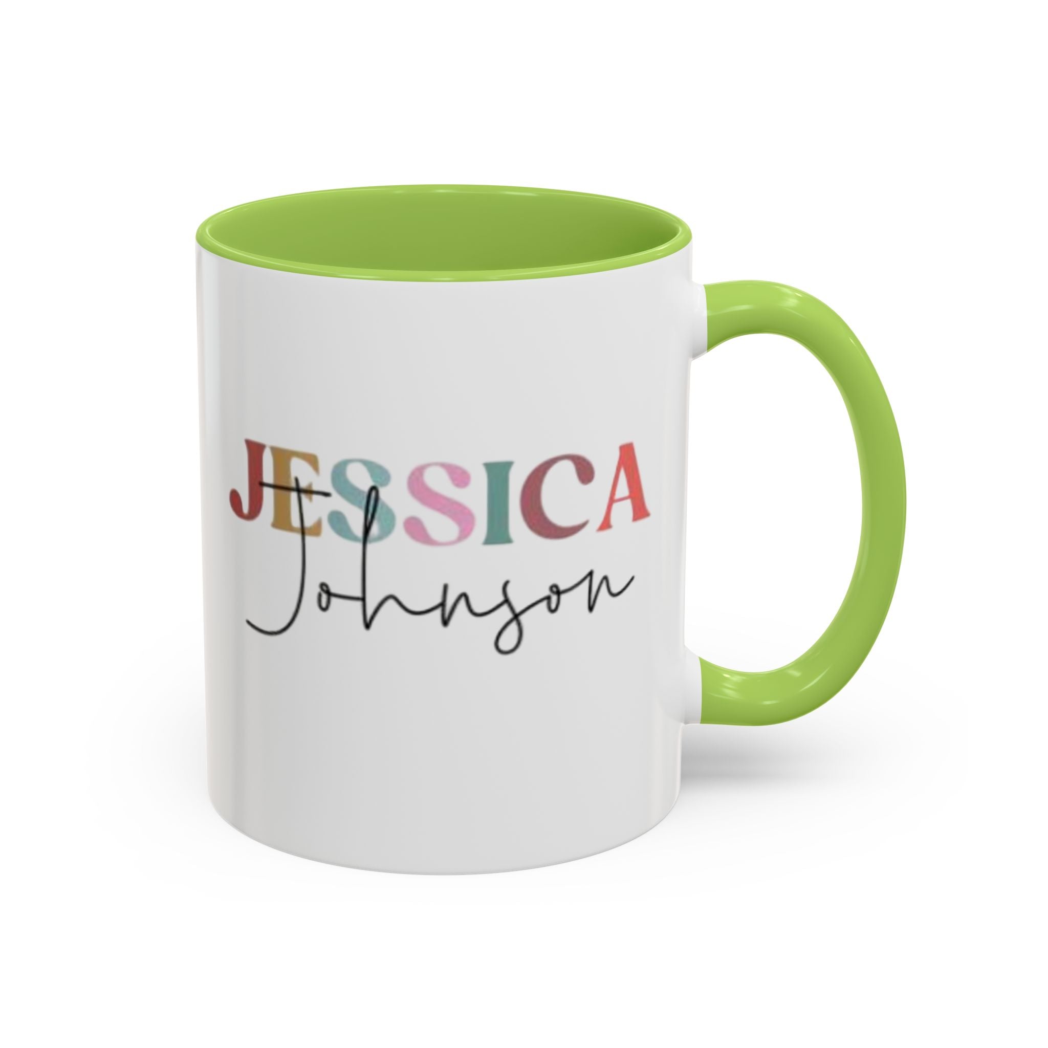 Personalized Accent Your Name Coffee Mug, Holiday Or Birthday Gift Mug, Ceramic Mug