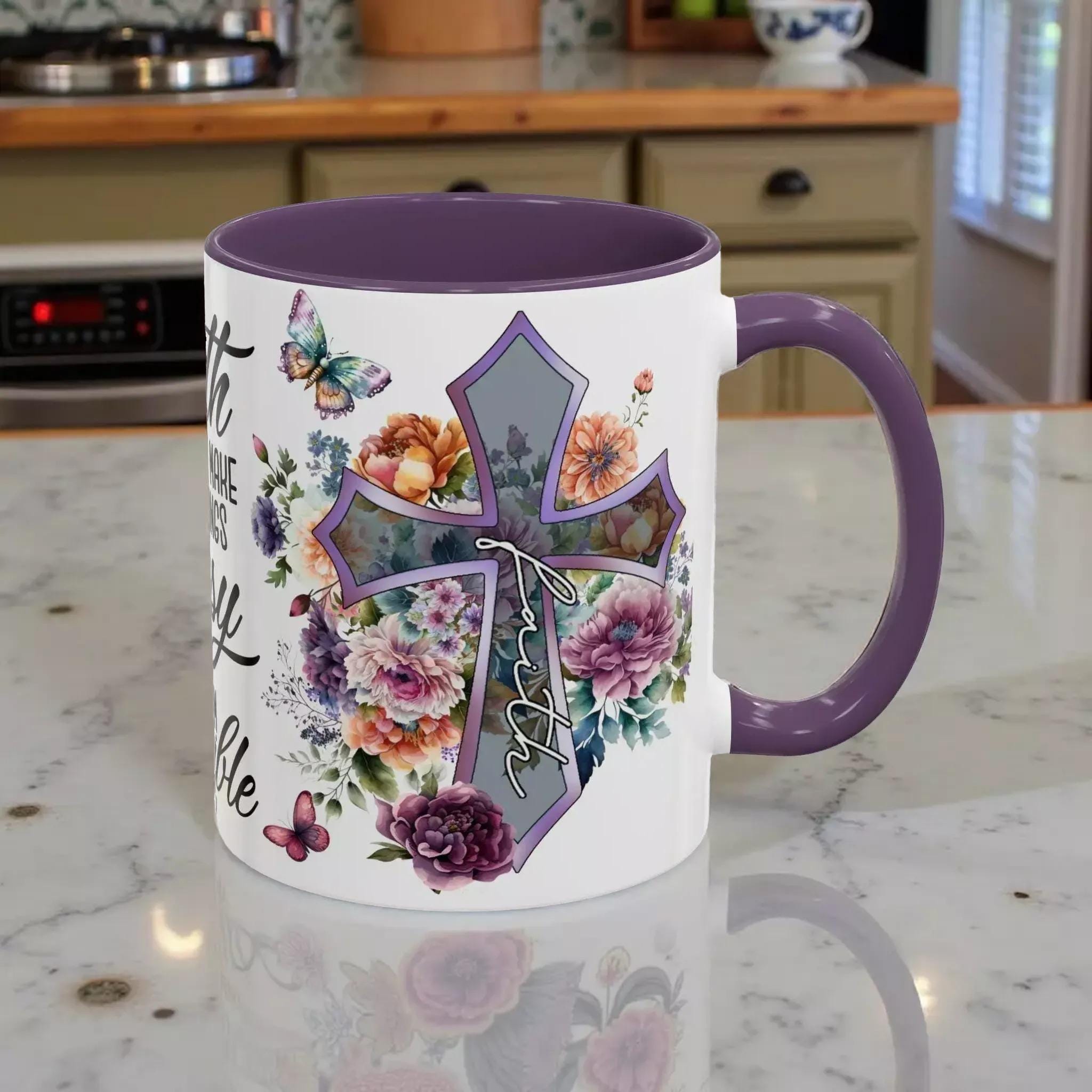 Faith Scripture Coffee Mug: Inspirational Christian Gift Christmas Birthday Easter Gift