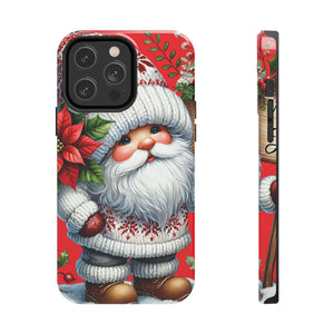 Christmas Holiday Gnome Phone Case, Impact Resistant Phone Cover With Inner Rubber Lining For iPhone And Samsung, Christmas Gnome Gift Phone