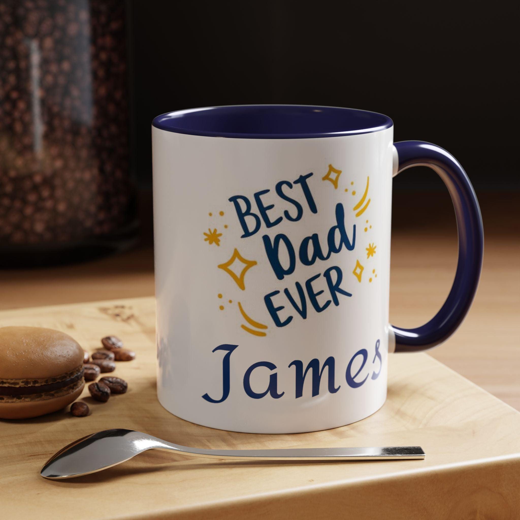 Personalized Best Dad Ever Coffee Mug, Gift for Dad, Father's Day Mug, Christmas Gift Custom Name Mug, Coffee Lover Gift
