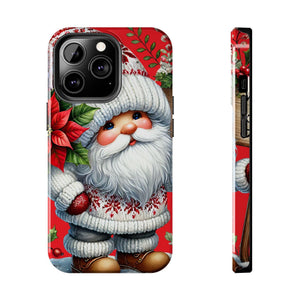 Christmas Holiday Gnome Phone Case, Impact Resistant Phone Cover With Inner Rubber Lining For iPhone And Samsung, Christmas Gnome Gift Phone