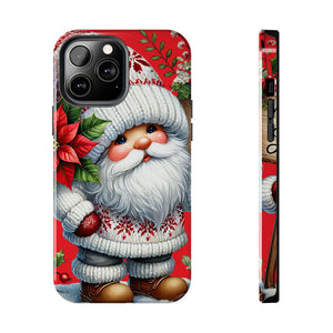 Christmas Holiday Gnome Phone Case, Impact Resistant Phone Cover With Inner Rubber Lining For iPhone And Samsung, Christmas Gnome Gift Phone