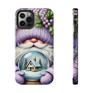 Phone Case Christmas Gnome Purple Snow Globe Holiday Protective Cover iPhone And Samsung Tough Case Impact Resistant