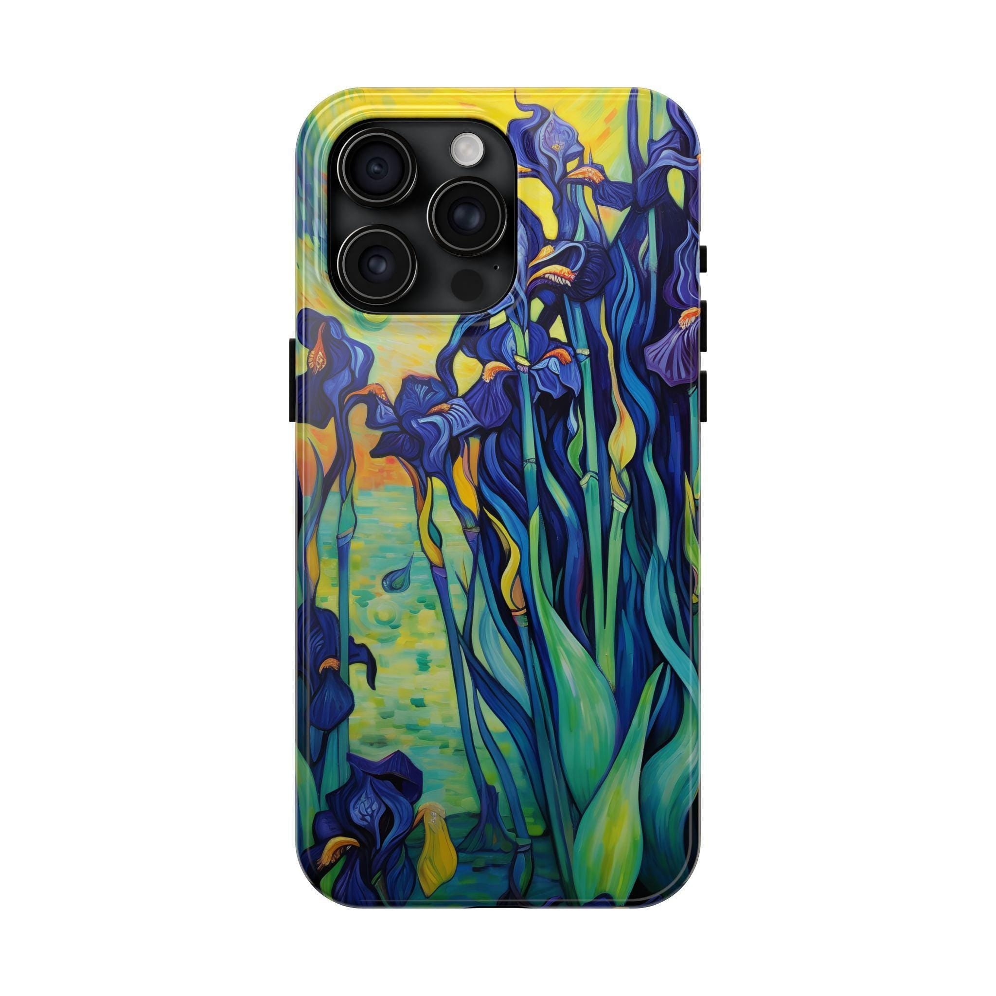 Van Gogh Iris Floral Phone Case: Artistic Impact Resistant Cover