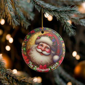 Personalized Christmas Ceramic Ornaments – Santa, Snowman and Reindeer (Custom Name - 3 Designs)