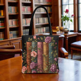Vintage Floral Books Tote Bag — Rosebound Library Carryall Shopping - Zestily
