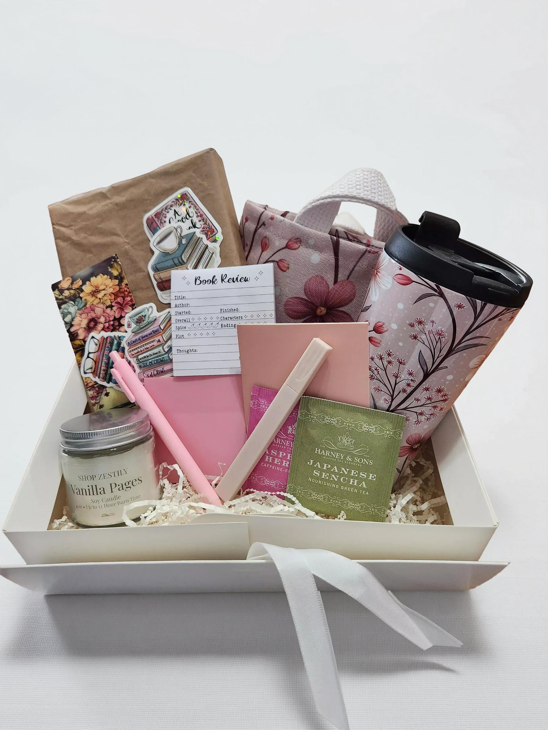 Cozy Reading Blind Date With A Book Box - Booklovers Tote and Travel Mug Gift Set