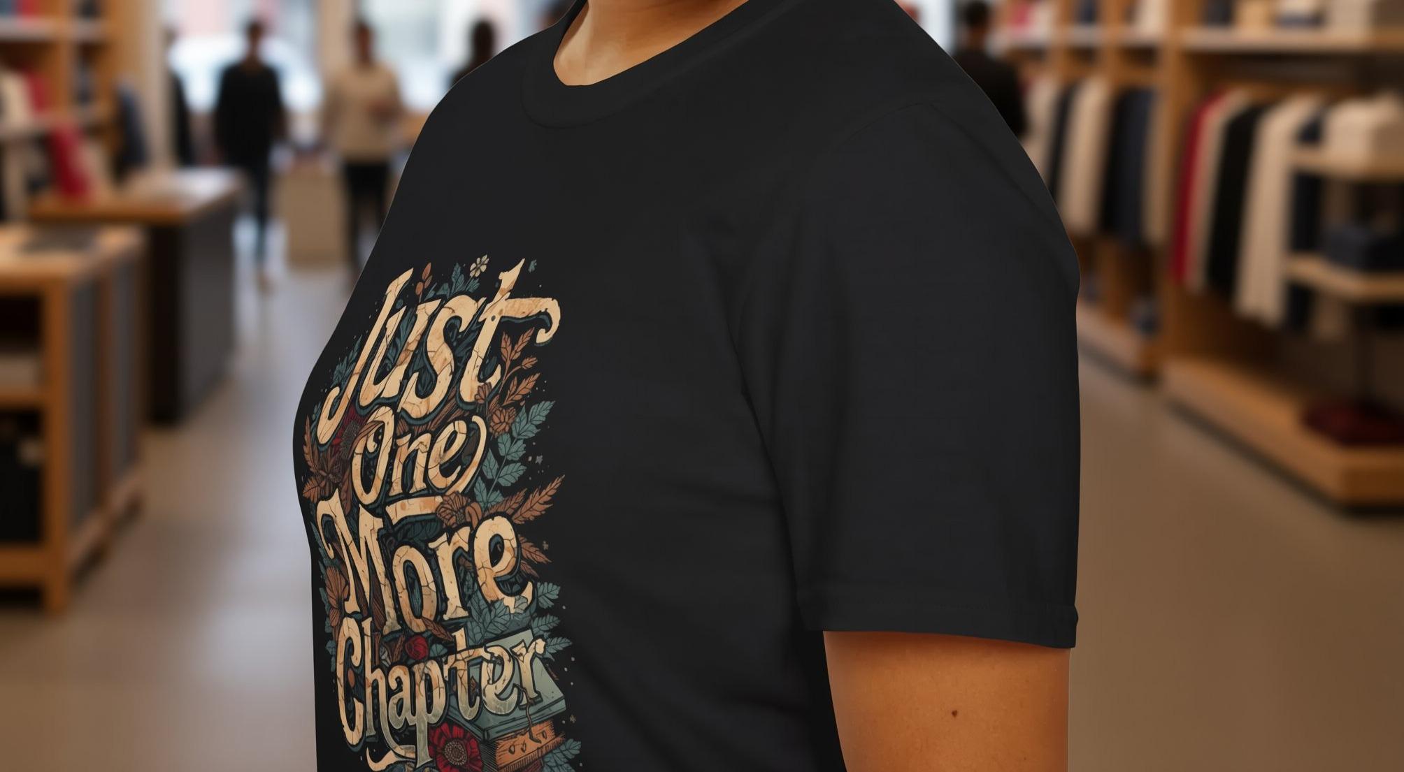 Book Lover T-Shirt — "Just One More Chapter" Vintage Look Reading Tee