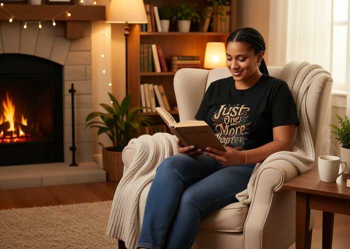 Book Lover T-Shirt • Just One More Chapter Tee • Vintage Reading Shirt • Coffee Mug Gift Set