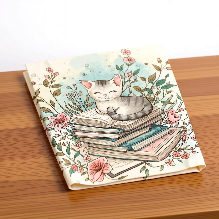 Cat on Books Blanket • Cozy Reading Nook Throw • Book Lover Gift