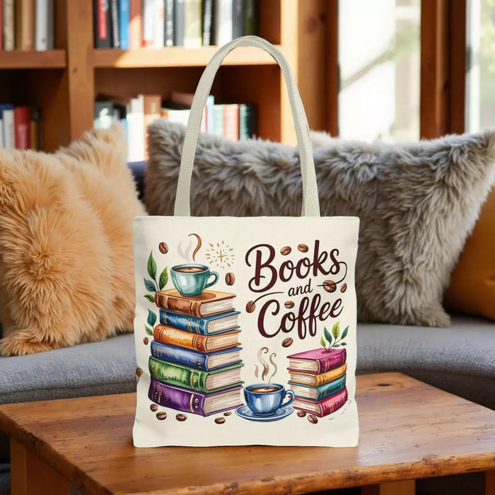 Books and Coffee Tote Bag: Cozy Canvas for Book Lovers