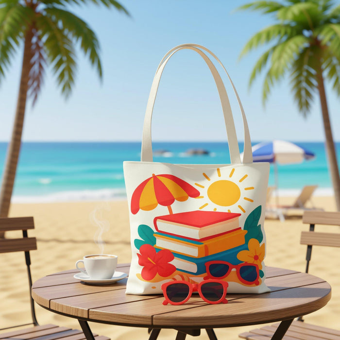 Beach Reads Tote Bag – Summer Books & Sunglasses Design, Book Lover Beach Bag, Vacation Reading Tote, Cute Summer Bookish Gift