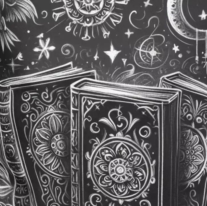 Mystical Book Tote Bag \ Black White Illustration \ Dark Academia Witchy Bookish Gift for Her \ Whimsigoth BookTok \ Book Lover Library Bag