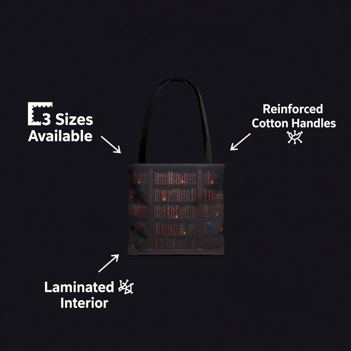 Raven Bookcase Tote Bag \ Dark Academia Gothic Library \ Bookish Gift for Her \ Crow Books Vintage \ BookTok Book Lover Gift \ Witchy Bag