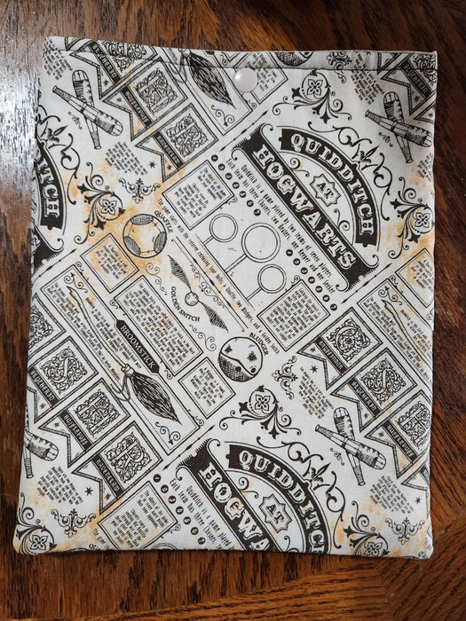Hogwarts Quidditch Kindle eReader Sleeve • 8.5x10 Padded Tablet Cover • Cotton Bookish Case with Snap Closure • Wizard Reader Gift
