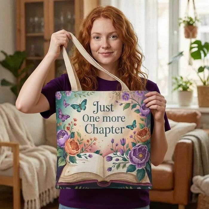 Floral Book Lover Tote Bag • 