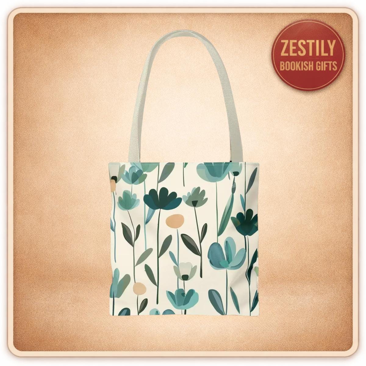 Floral Meadow Tote Bag • Watercolor Wildflower Canvas Book Lover Accessory