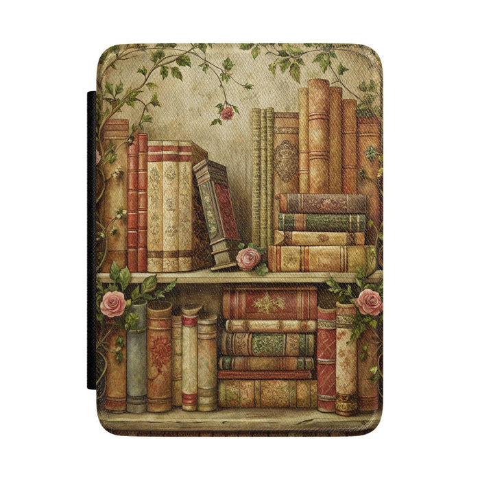 Bookshelf Kindle Cover • Leatherette Case • Premium PU Leather • Paperwhite & Signature Edition Compatible • Elegant Reading Gift