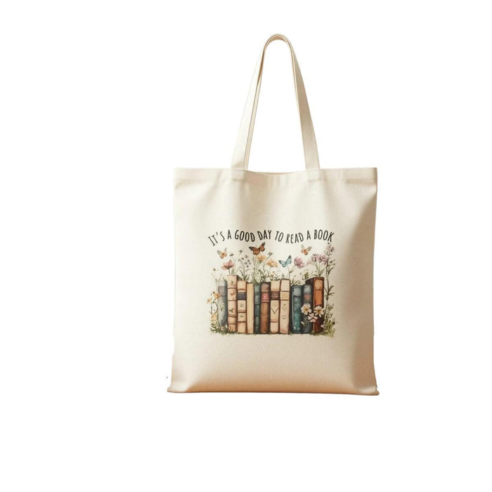 Bookish Canvas Tote Bag • 5 DTF Designs • 14x15 Heavy Duty Reusable Book Tote • Polyester Cotton Bag for Readers • Gift for Book Lovers