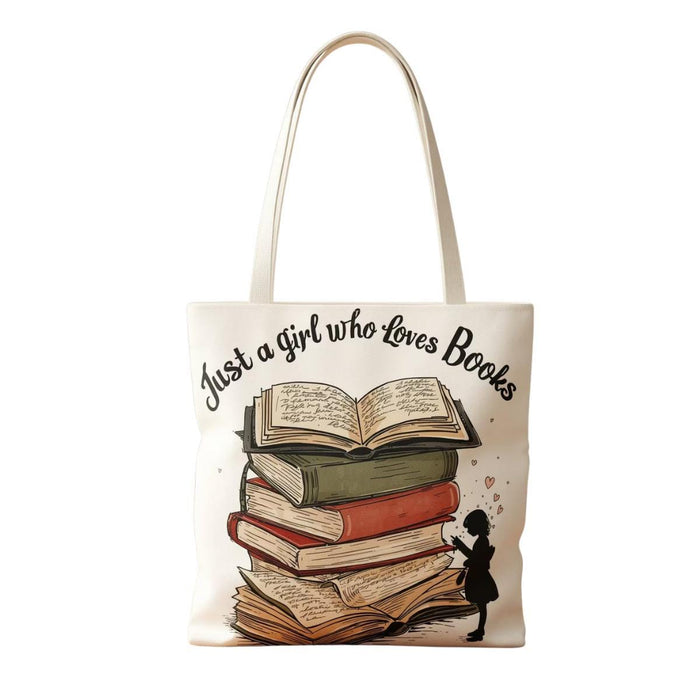 Just A Girl Who Loves Books Tote Bag • Literary Canvas Reader Accessory