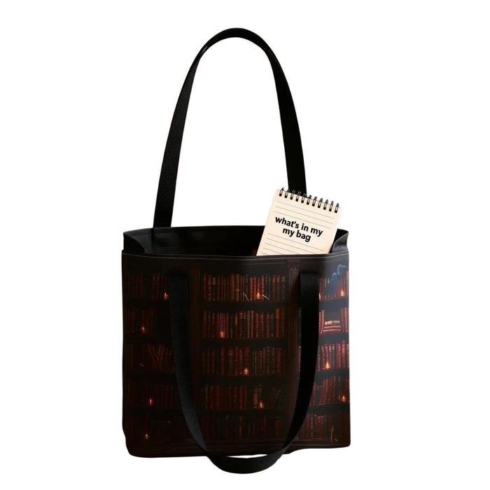 Raven Bookcase Tote Bag \ Dark Academia Gothic Library \ Bookish Gift for Her \ Crow Books Vintage \ BookTok Book Lover Gift \ Witchy Bag