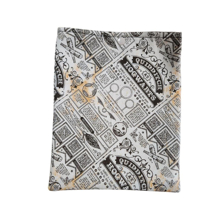 Hogwarts Quidditch Kindle eReader Sleeve • 8.5x10 Padded Tablet Cover • Cotton Bookish Case with Snap Closure • Wizard Reader Gift