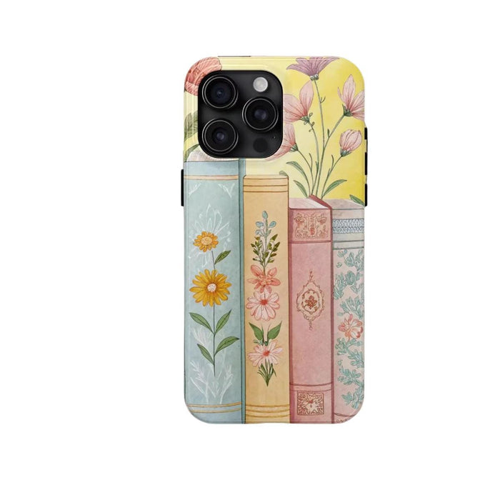 Floral Book Lover Phone Case: Durable, Colorful Vintage Design