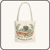 Bookish & Cozy Tote Bag – Literary Reader Coffee and Books Shopping Carryall