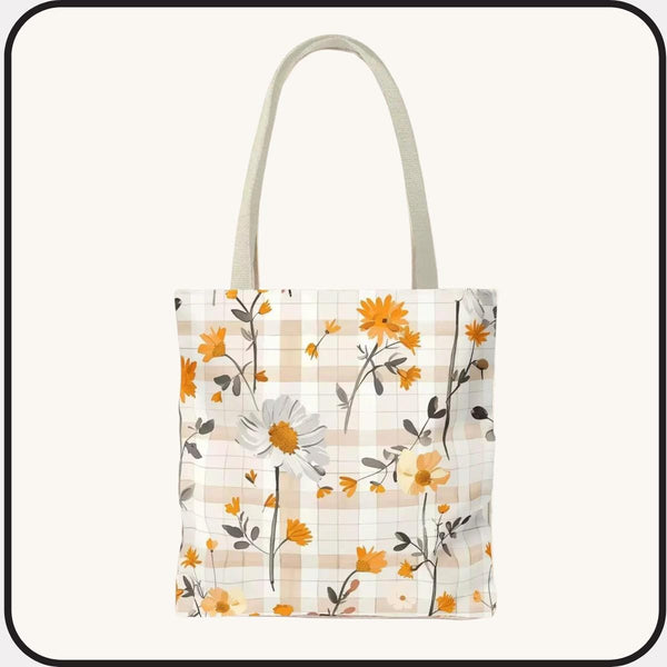 Floral Summer Tote Bag — Yellow And White Daisies