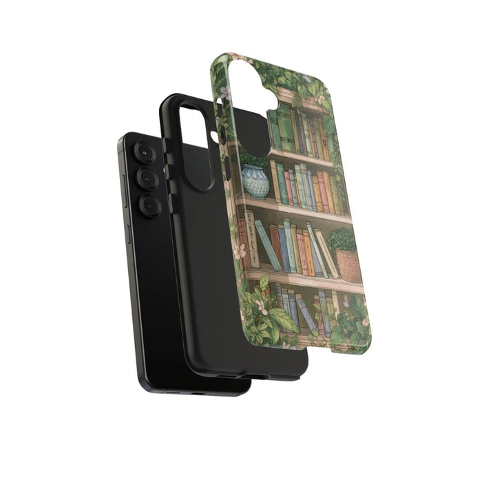 Bookish Botanical Phone Case • Floral Tough Protective Cover • Aesthetic Book Lover Gift