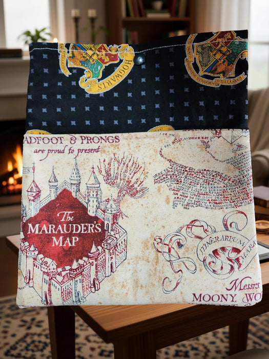 Harry Potter Kindle eReader Sleeve Cover • 8.25x9.5 Cotton Padded Tablet Case • Bookish Snap Closure Pocket • Wizard Reader Gift