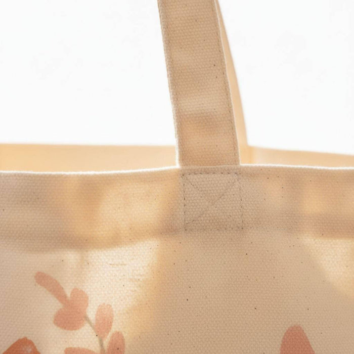 Floral Watercolor Tote Bag: Peach Wildflower Booklover Shopping Carryall (3 sizes)