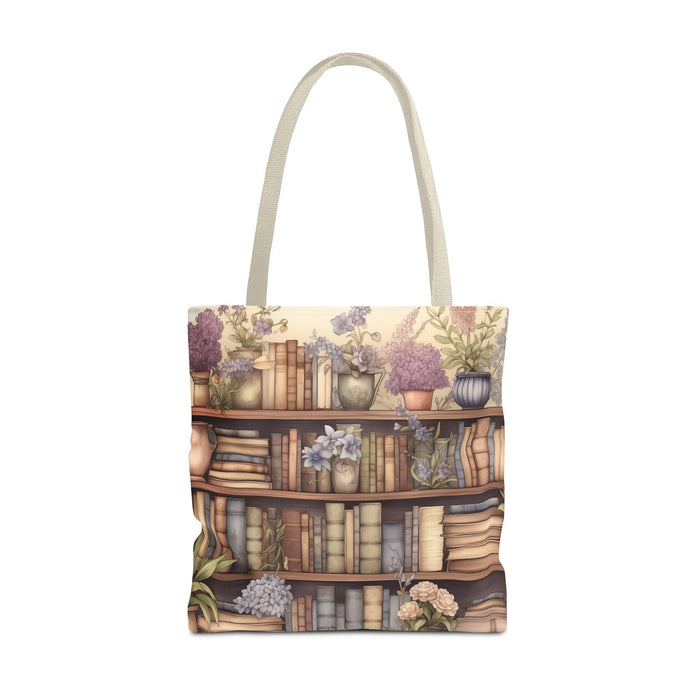 Vintage Floral Book Tote Bag | Library Shopping Carryall for Book Lovers