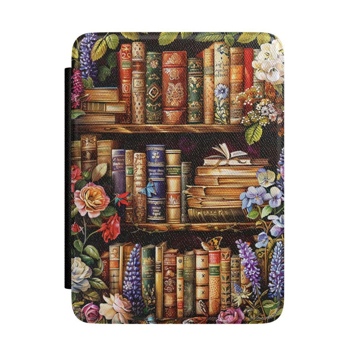 Bookshelf Kindle Cover • Leatherette Case • Premium PU Leather • Paperwhite & Signature Edition Compatible • Elegant Reading Gift