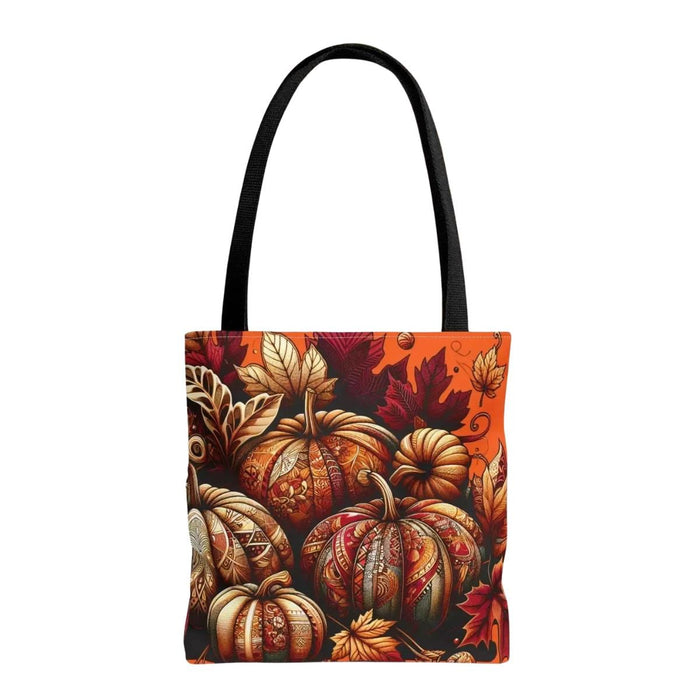 Autumn Pumpkin Tote Bag: Eco-Friendly Fall Shopper with Leaves, Book Lover Gift