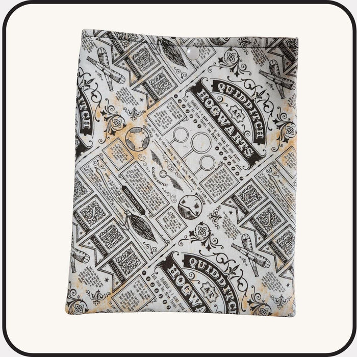 Hogwarts Quidditch Kindle eReader Sleeve • 8.5x10 Padded Tablet Cover • Cotton Bookish Case with Snap Closure • Wizard Reader Gift