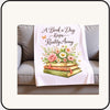A Book a Day Plush Blanket • Cozy Book Lover Reading Throw • Soft Velveteen Literary Gift • Coffee Mug Gift Set