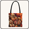 Autumn Pumpkin Tote Bag: Eco-Friendly Fall Shopper with Leaves, Book Lover Gift