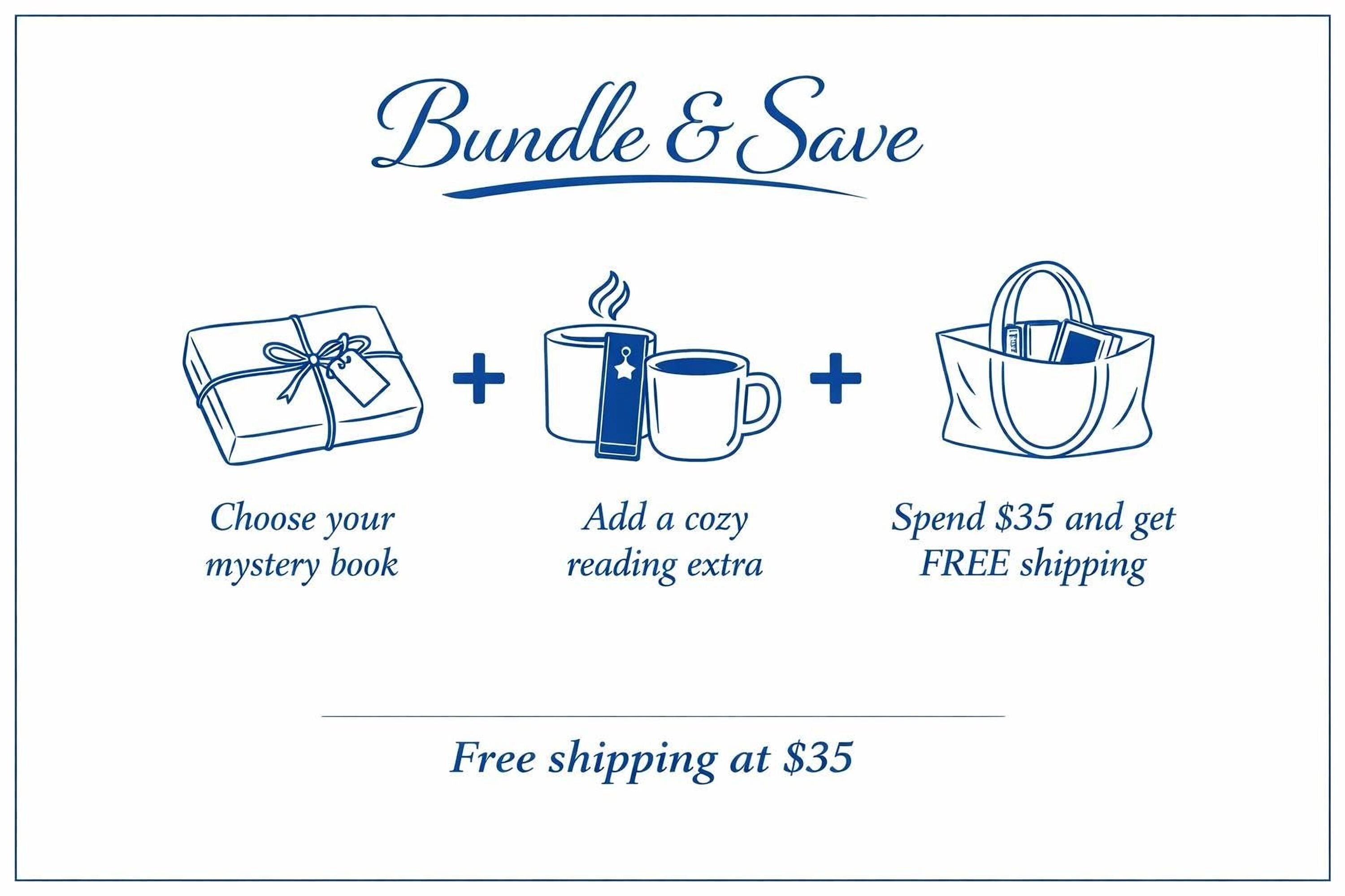 The image is a promotional graphic for a bundle and save offer. It features illustrations of a gift box, a mug, and a bag, along with text providing information about the bundle and savings.