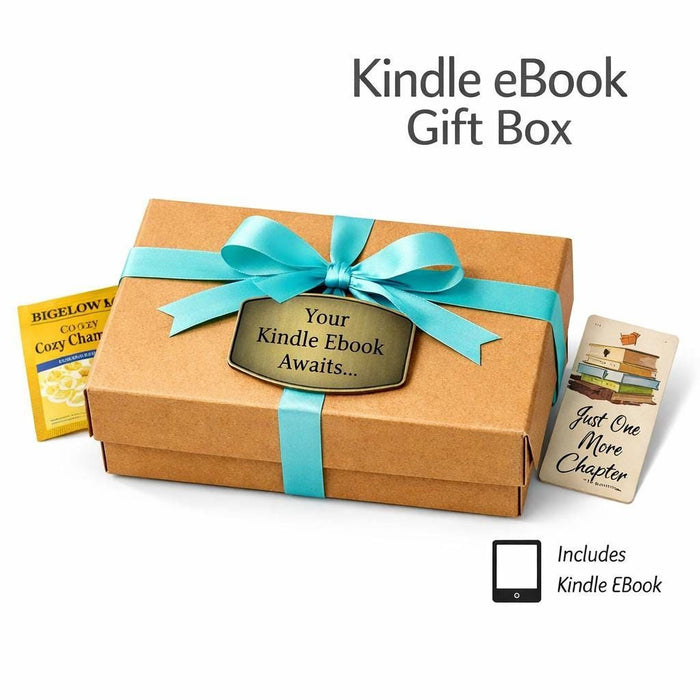 a box of books with a phone and a cup of coffee