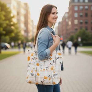 Floral Summer Tote Bag — Yellow And White Daisies
